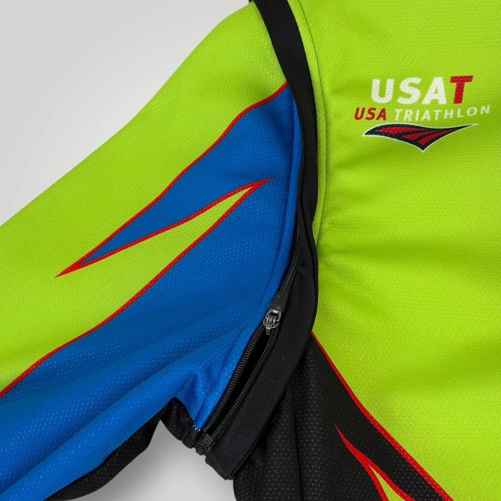 BR Jacket Womens Medium Multicolor Multisport Mania Full Zip Cycling Triathlon - Picture 8 of 9
